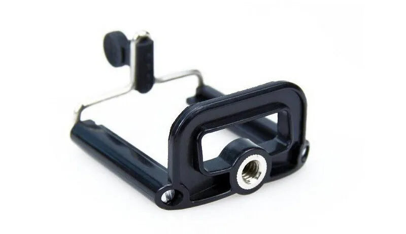 Mini aluminium tripod with ball head and black phone clip for cameras and mobile devices