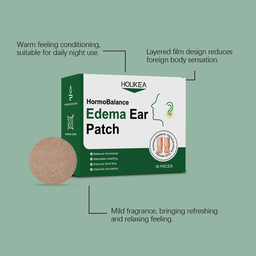 Edema Ear Patch with 36 tablets featuring wormwood and aesculus chinensis extracts for topical ear soothing