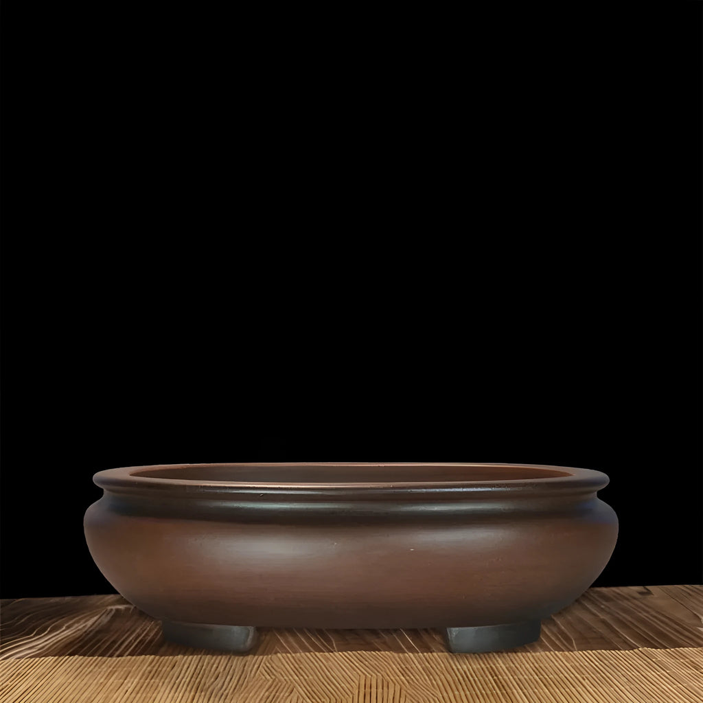 Individual handmade classical purple sand desktop flowerpot showing its 58cm length and rectangular shape.