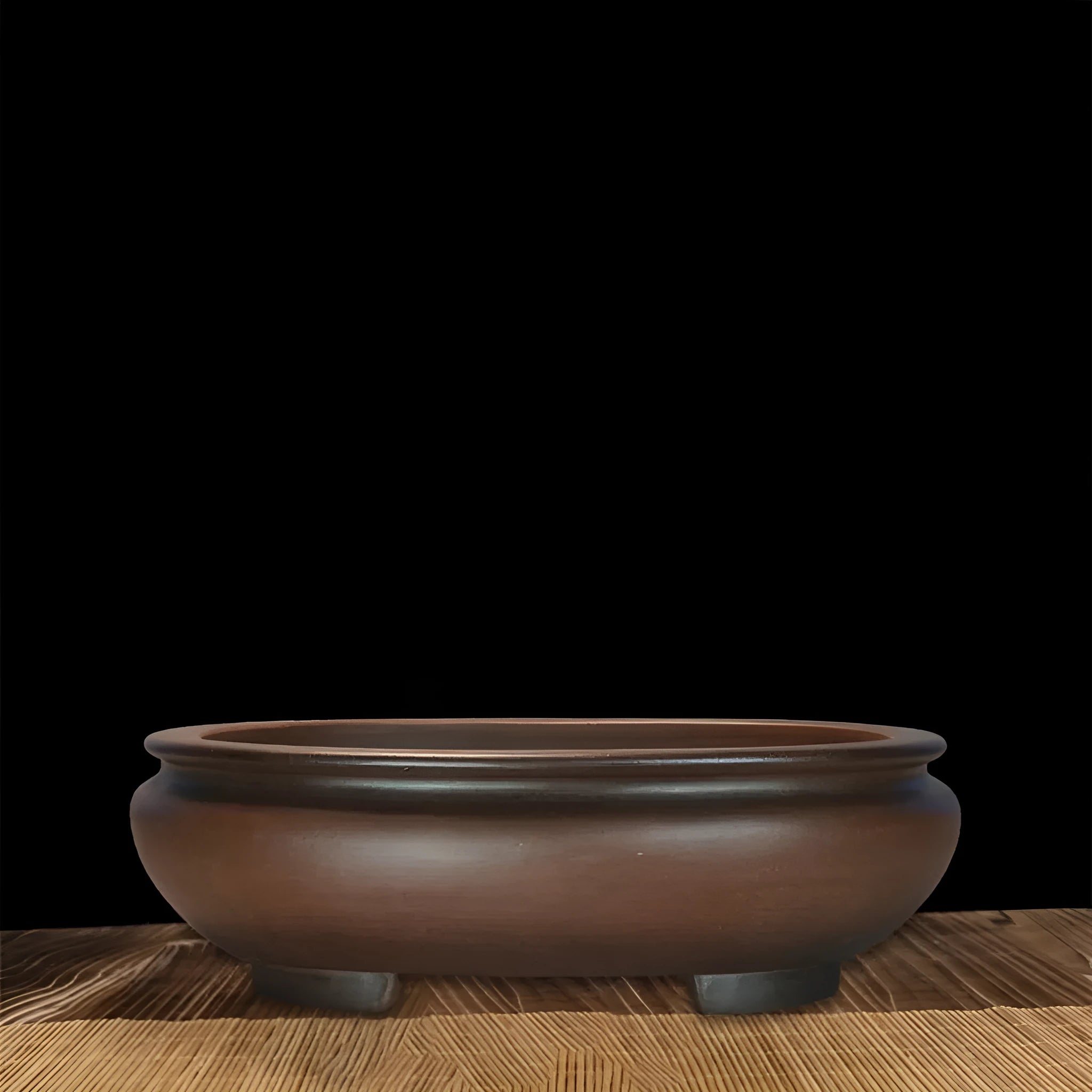 Individual handmade classical purple sand desktop flowerpot showing its 58cm length and rectangular shape.