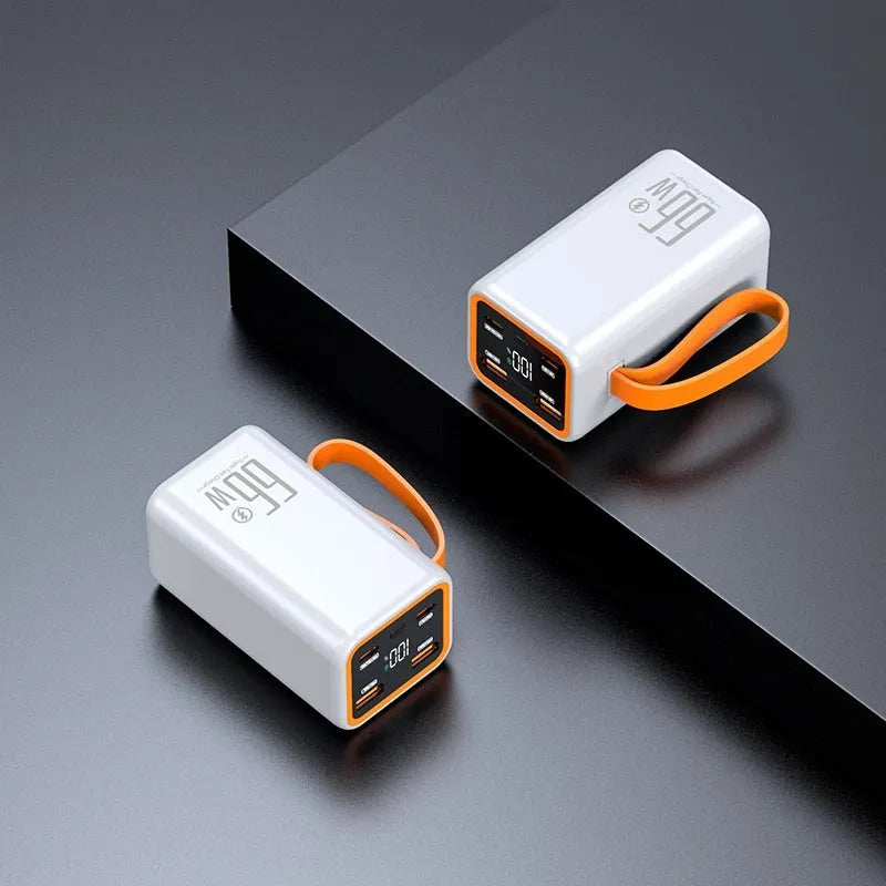 Black and white PD66W fast charge 20000 mAh power bank with creative design
