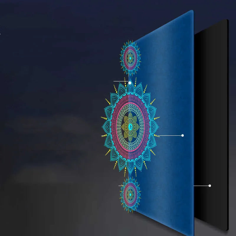 Yoga mat with geometric pattern, TPE suede material, 183x80cm size, 6mm thickness for beginner fitness