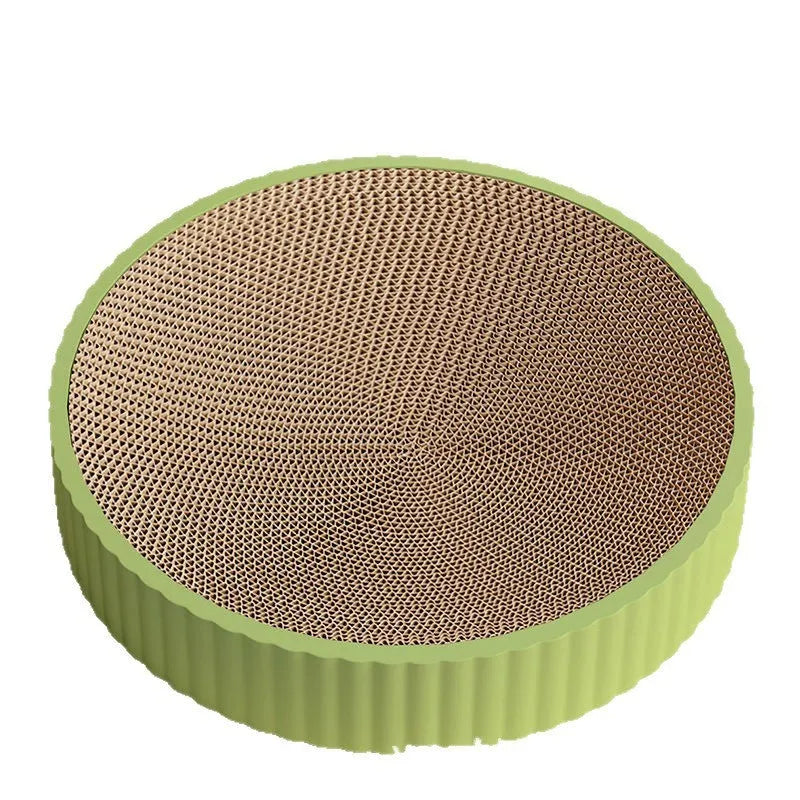 Round green cat scratching board and lounging nest, 55 cm diameter, with replaceable centre