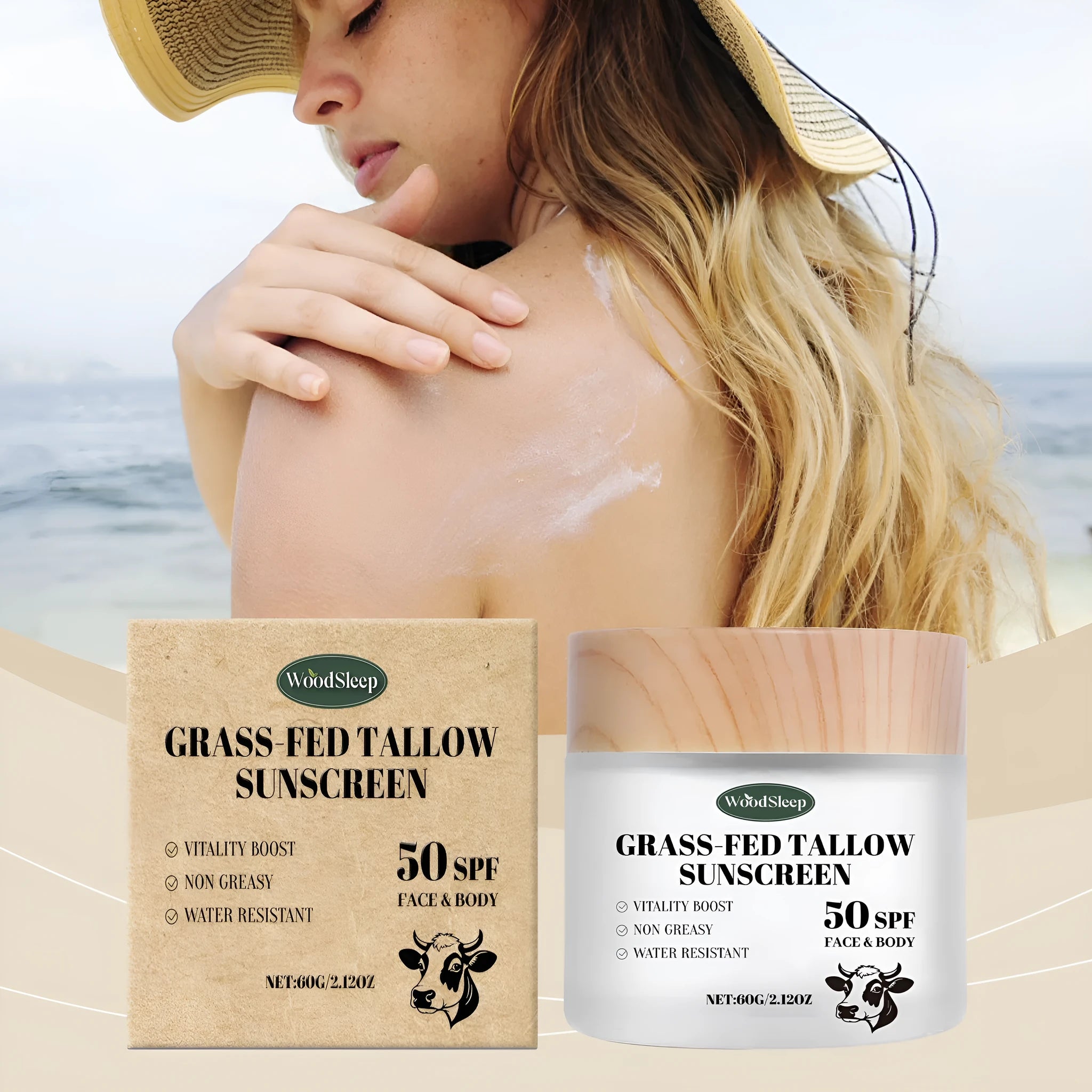 60g container of shea butter moisturising protective cream with hyaluronic acid and SPF ingredients.