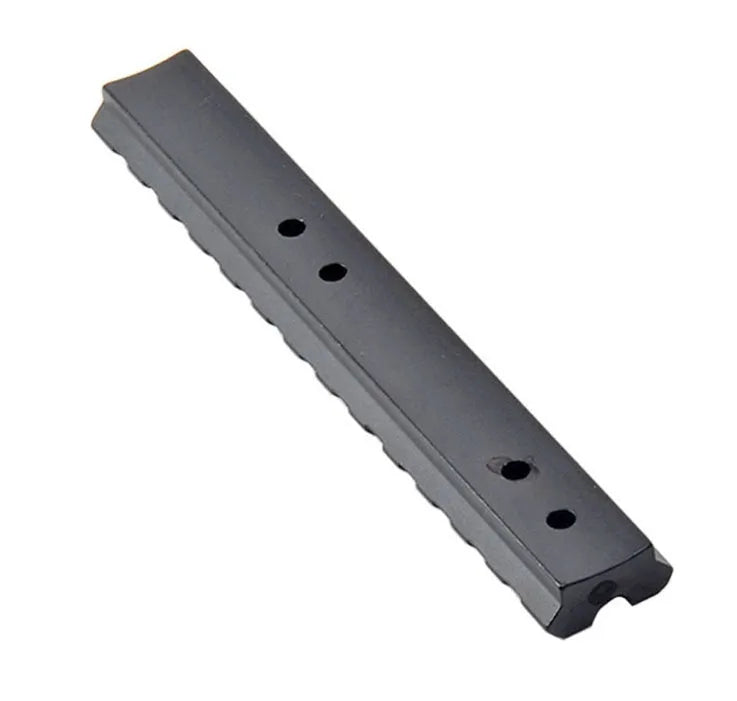 Black anodised aluminium Weaver/Picatinny shotgun scope mount rail with screws and Allen key.