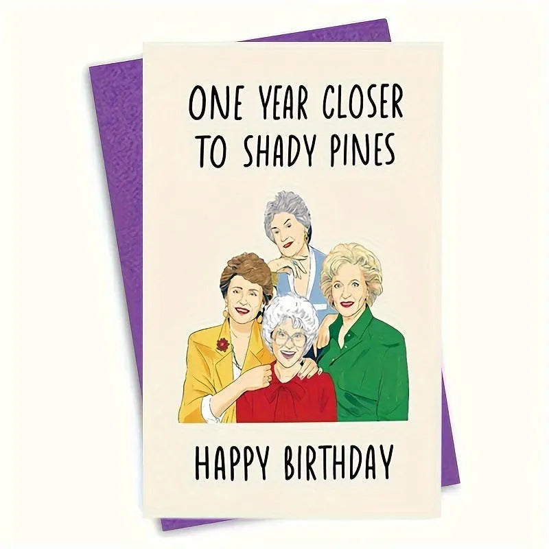 Simple modern birthday greeting card with a matching coloured envelope from a set of eight different colour and size options.