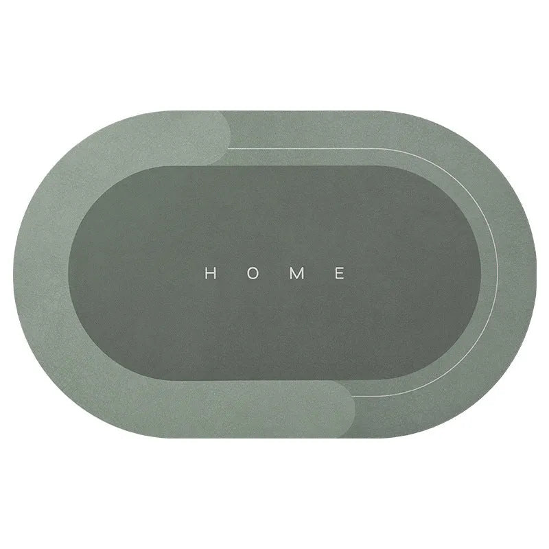 Modern simple diatom mud bathroom floor mat with non-slip rubber backing in Baikal blue colour.