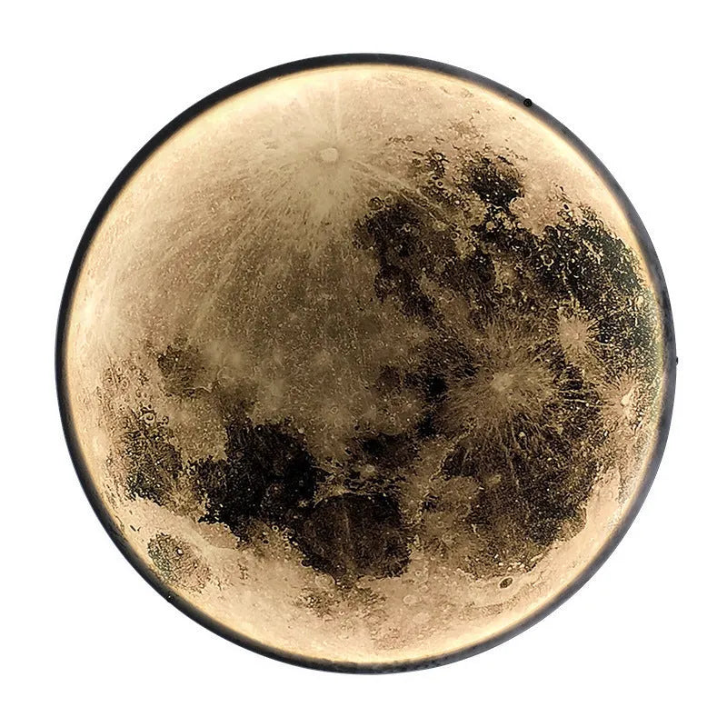 Moon wall lamp decorative wrought iron acrylic background light 24cm diameter lunar model