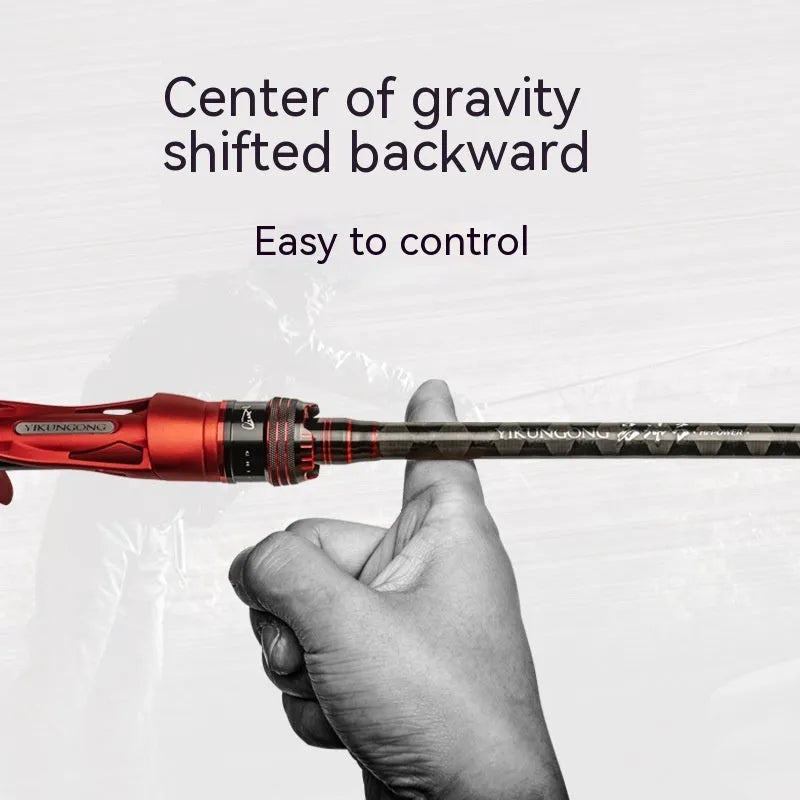 Carbon ultralight lure fishing rod showing straight handle and pikestaff style options in lengths of 2.1 metres and 2.4 metres.