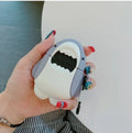 Shark design silicone protective cover for Apple AirPods 1 and 2 wireless earphone charging case