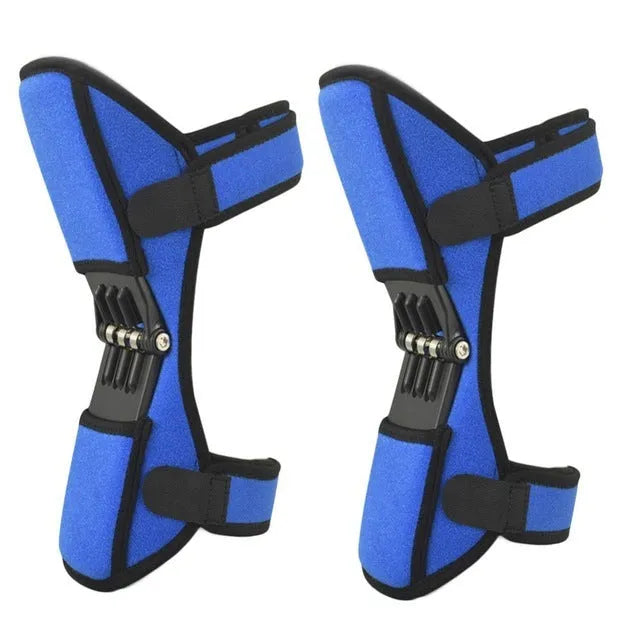 Adjustable knee brace with booster spring mechanism in breathable fabric for sports support