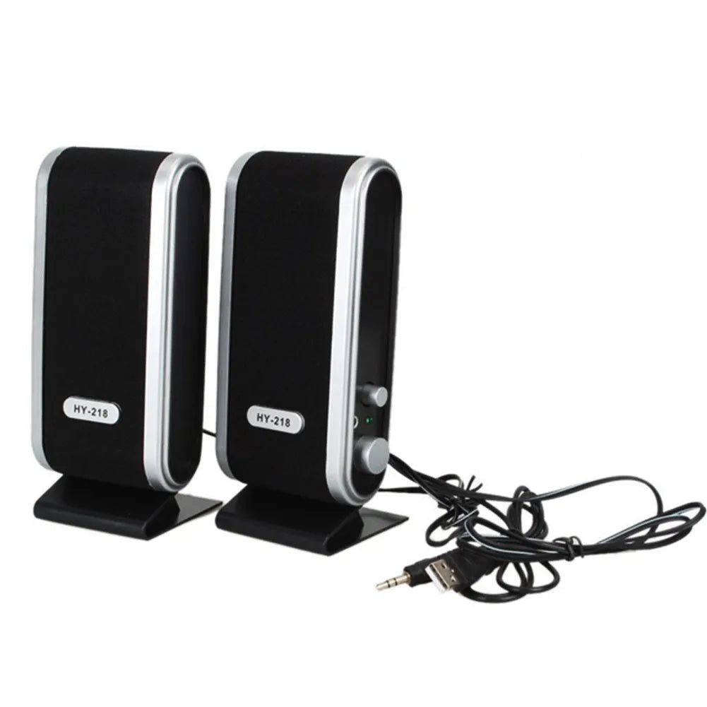 Black notebook mini USB-powered desktop computer speaker with compact design