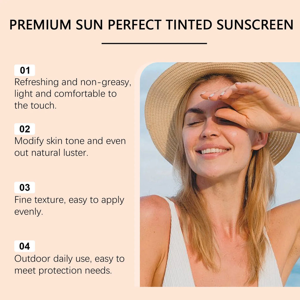 50 ml sunscreen bottle with cream containing titanium dioxide and hyaluronic acid