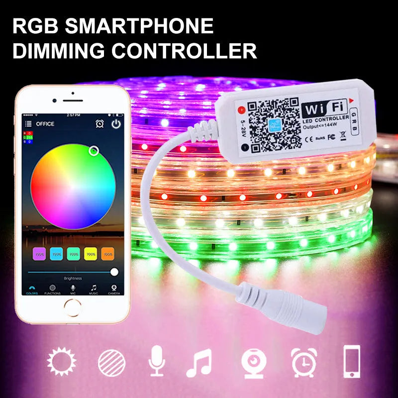 White WiFi RGB LED light bar controller unit for Magic Home Pro app.