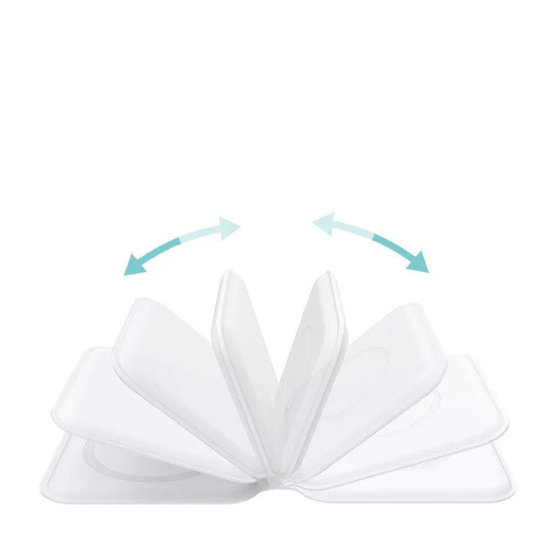 White 2 in 1 magnetic wireless charger with foldable design showing dual charging surfaces