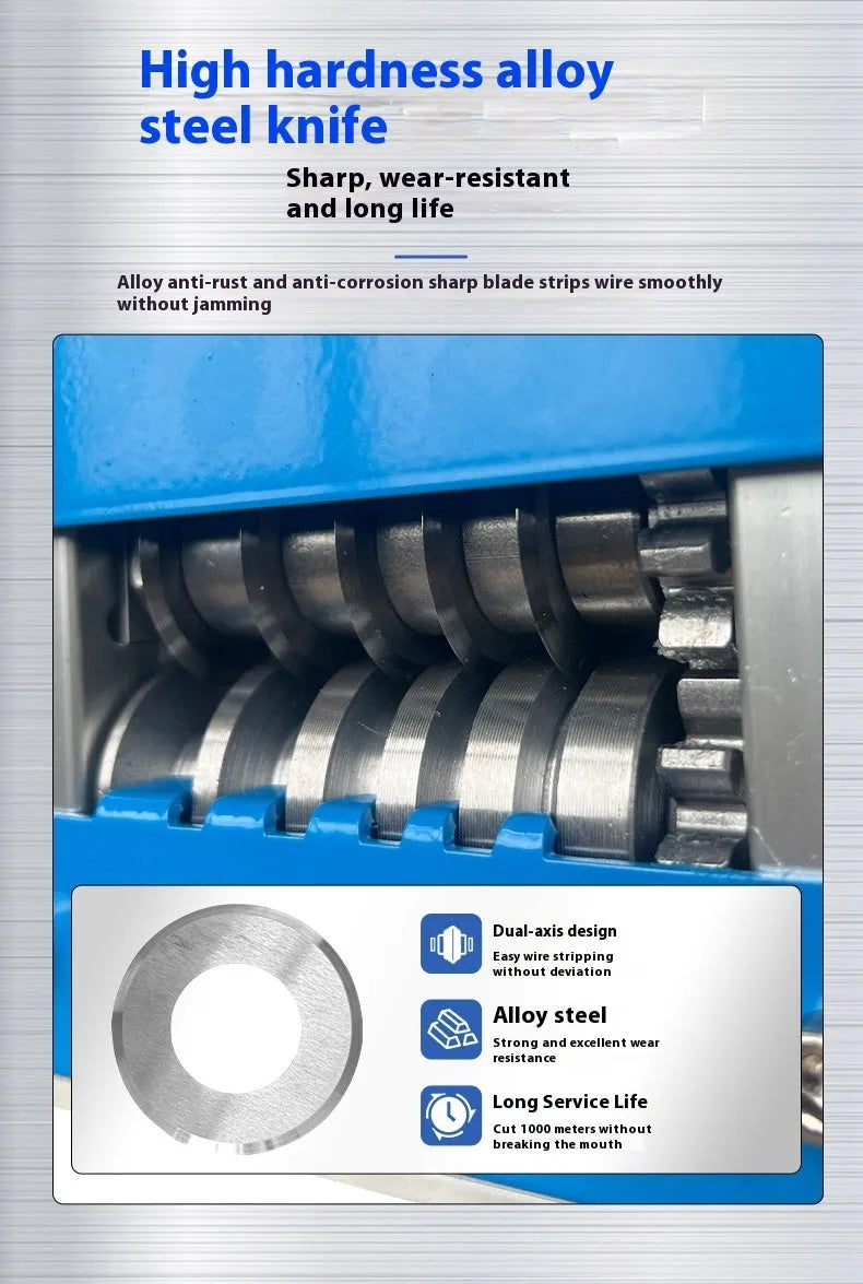 SD-017 manual wire stripping machine with adjustable jaws for cables from 0.5 to 17 millimetres.