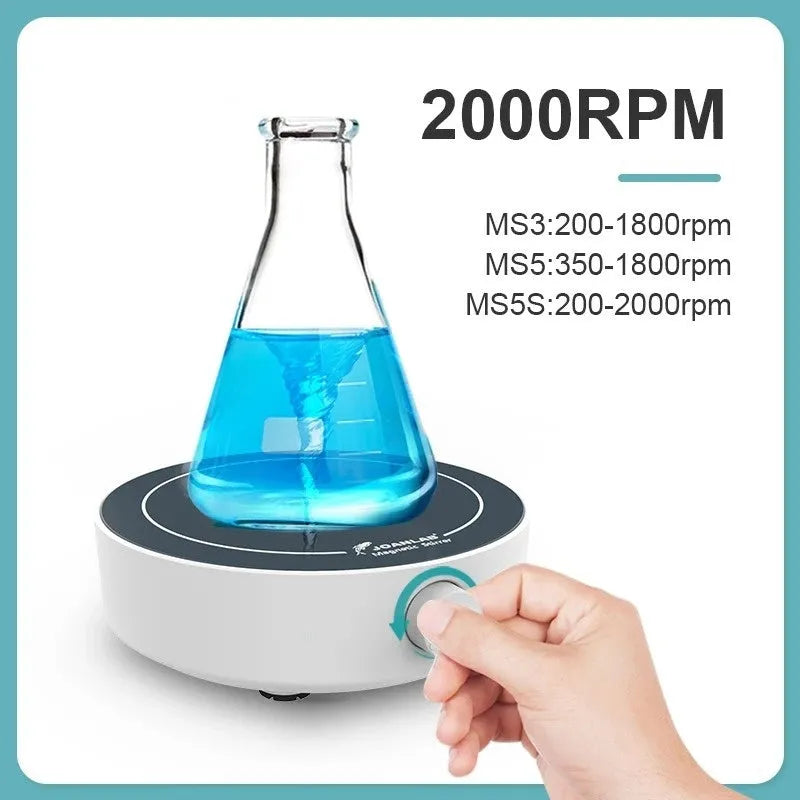 Heating digital magnetic stirrer with plastic body, 1L beaker, and digital display for laboratory use