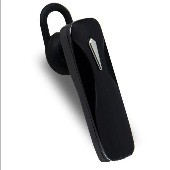 M163 black and white Bluetooth car headset for hands-free calling with voice broadcast feature