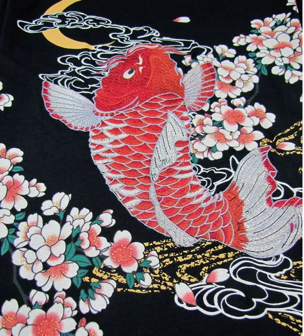 Black embroidered cotton t-shirt for casual wear available in sizes L M XL XXL