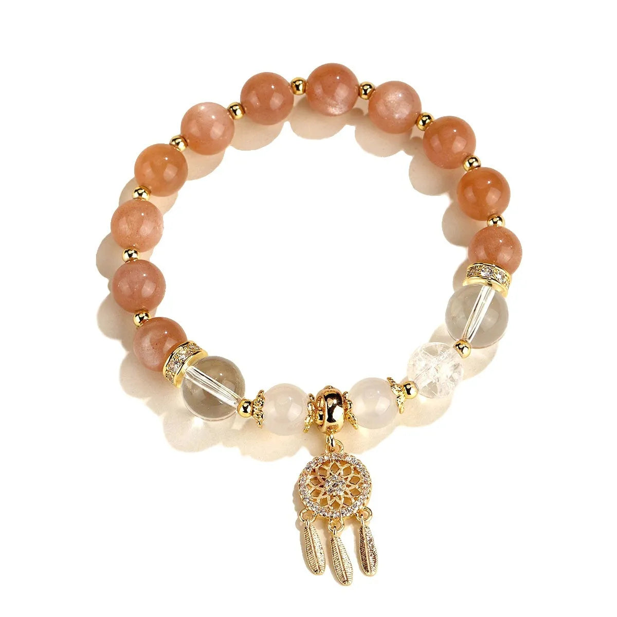 Women's Chinese style crystal tassel bracelet with electroplated diamond beads