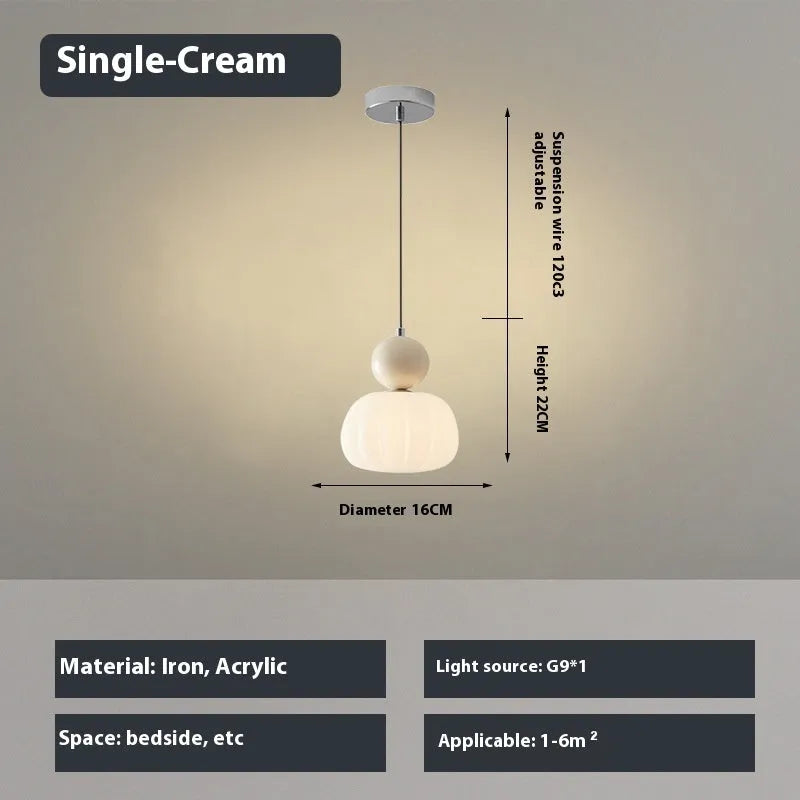 Creative alloy pumpkin chandelier light fixture for ceiling mounting in cream, red, green, chrome, or walnut finish.