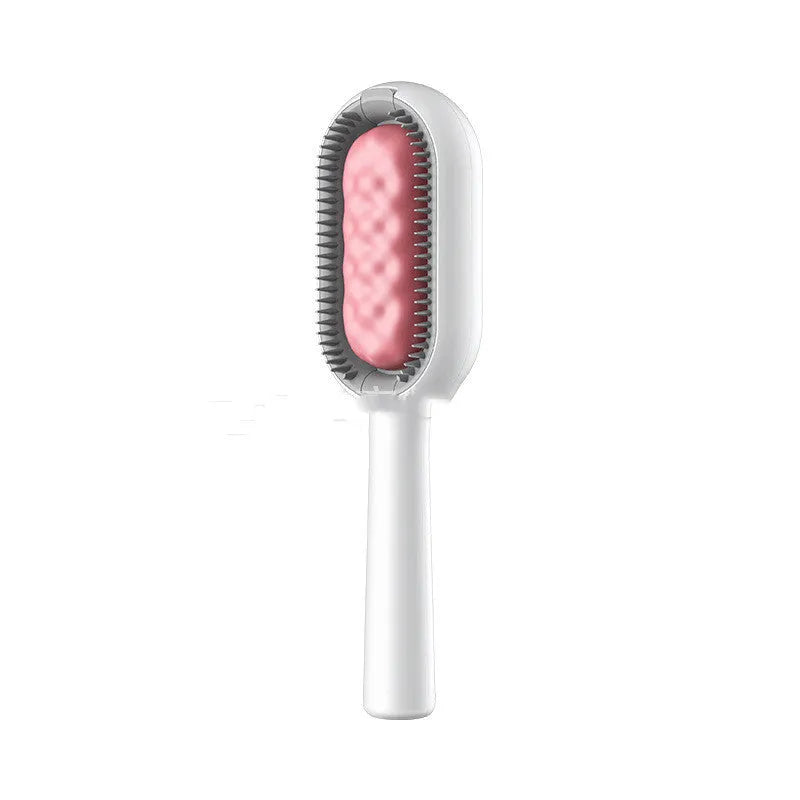 Green plastic pet grooming comb with disposable wipes for cats and dogs.