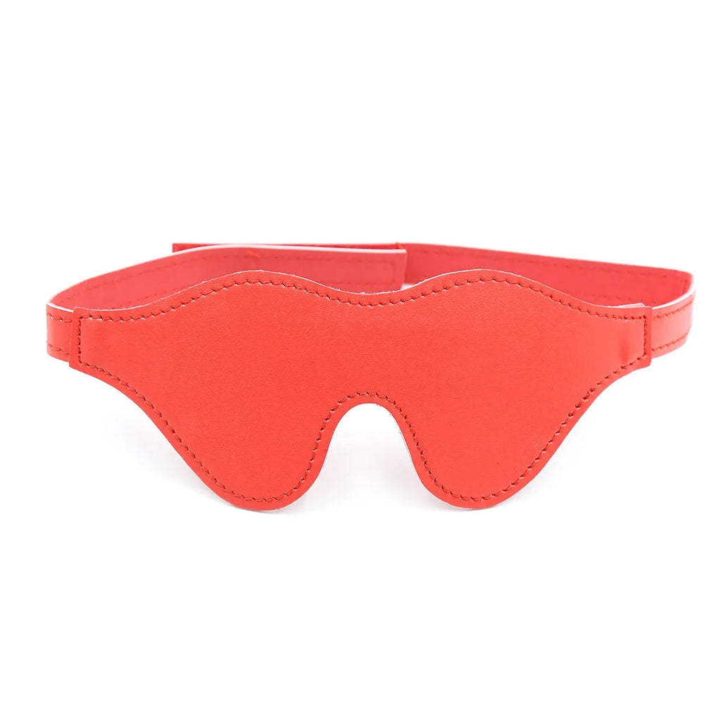 Women's three-dimensional leather eye mask with Velcro fastening and metal fittings in multiple colours
