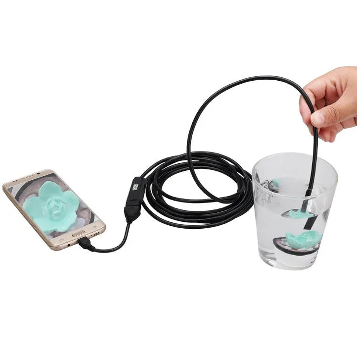 OWSOO 7mm USB endoscope camera with 5m cable, hook, magnet, and side audition tools