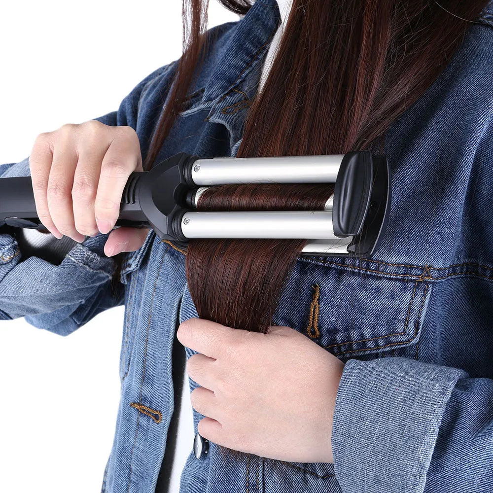 Short hair curling iron with black ceramic barrel 16-20mm and 10 heat settings