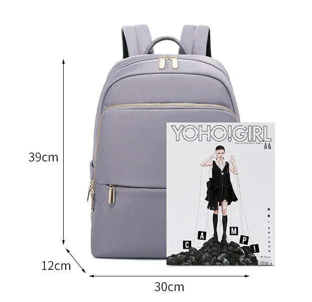 Oxford cloth women's backpack in black colour with padded straps and large main compartment