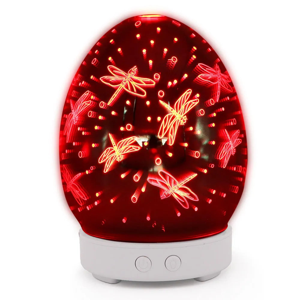 Ultrasonic air humidifier unit on a tabletop with touch control panel.