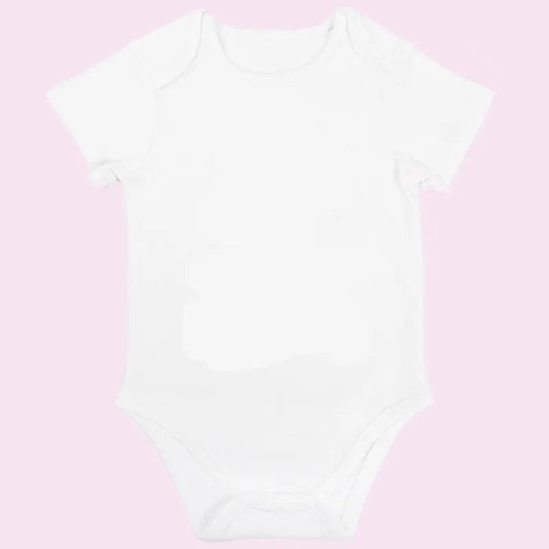 Customised 100% cotton baby romper in blue for 0-3 months, with personalised text design