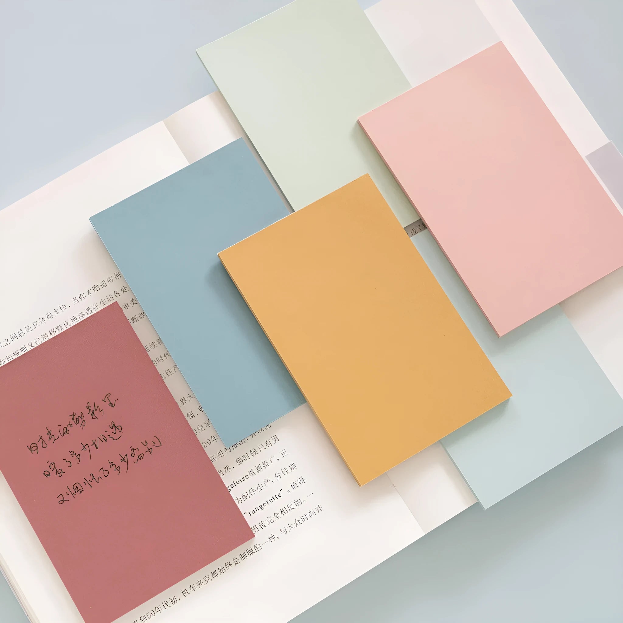 Pack of large 12cm x 8cm Post-it sticky notes in six different colours.