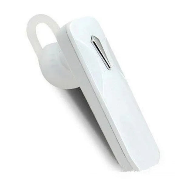 M163 black and white Bluetooth car headset for hands-free calling with voice broadcast feature
