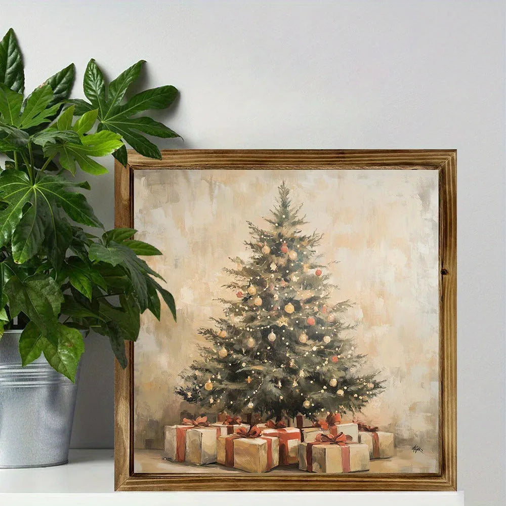 Double-layer pine wooden photo frame, 20x20cm square, modern simplicity, for office, temple, or home decoration