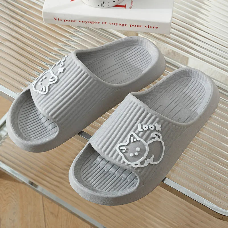 Women's cat slippers with thick EVA platform sole in multiple colour options