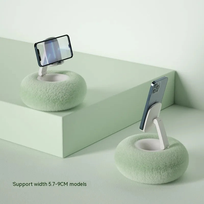 Adjustable rotating bracket holding tablet with 230mm extension rod and elastic fabric base