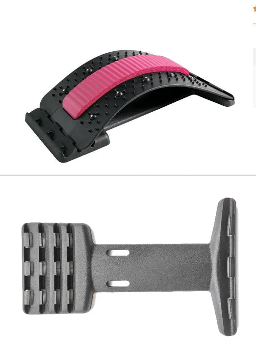 Adjustable back stretcher massager in rectangular trapezoid shape with multiple colour options