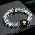 Natural white crystal ebony five-warp bracelet with manual craftsmanship