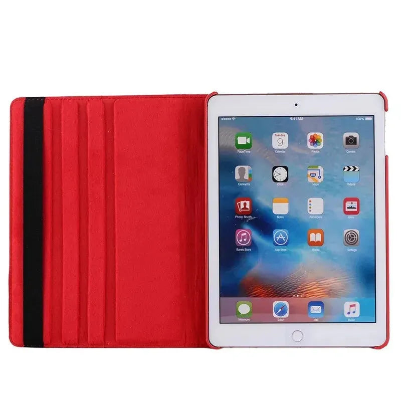 iPad rotating protective sleeve case in imitation leather with clamshell design