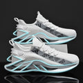 Men's fly woven mesh casual exercise shoes in solid colours with embroidery details