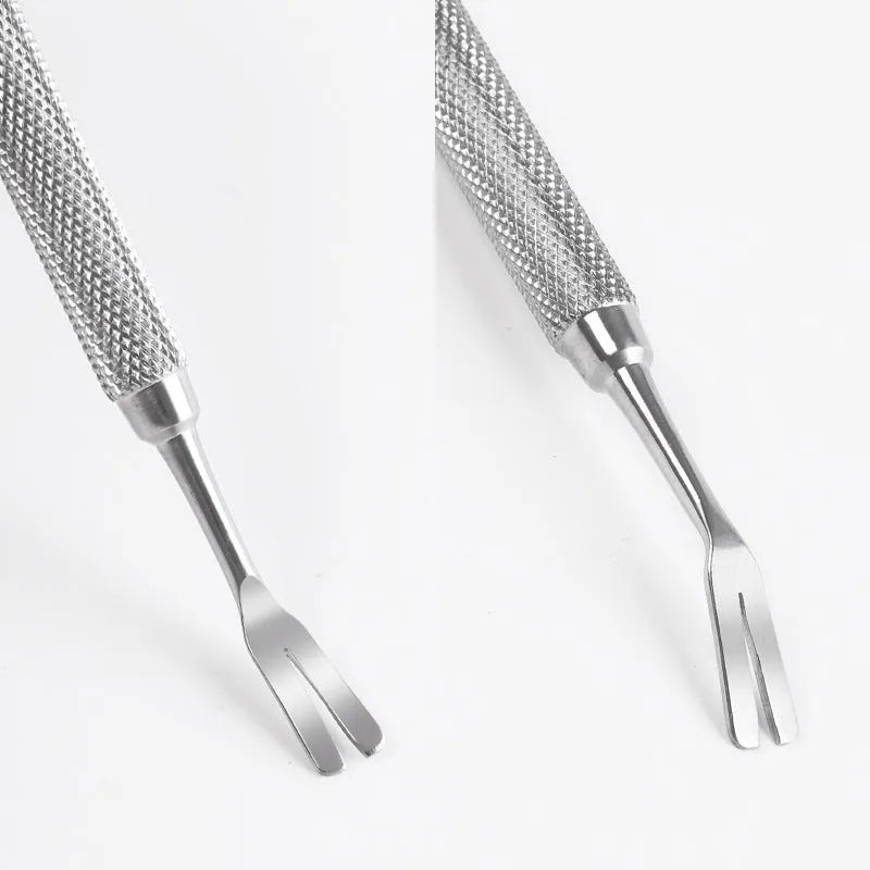 Stainless steel tick removal tweezers with pointed tips for pet tick extraction