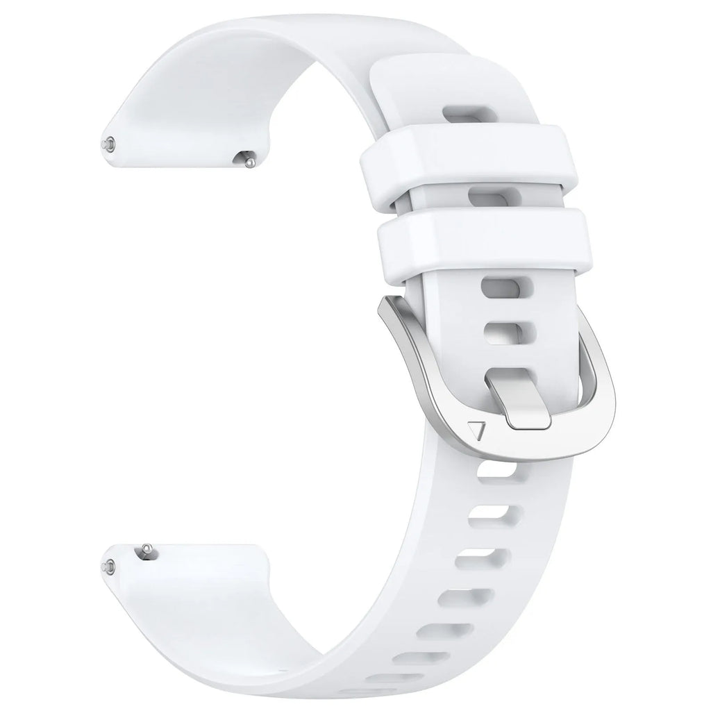 Jiaming watch silicone sports strap in glossy finish showing colour and width options