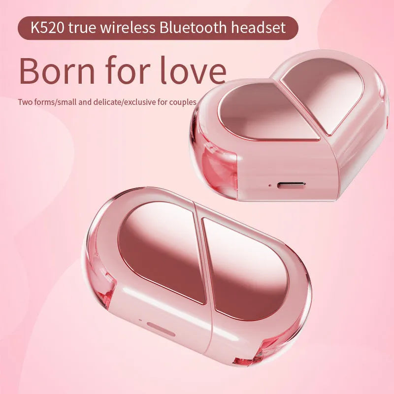 K520 creative rotatable Bluetooth earphones in black, white or pink colours