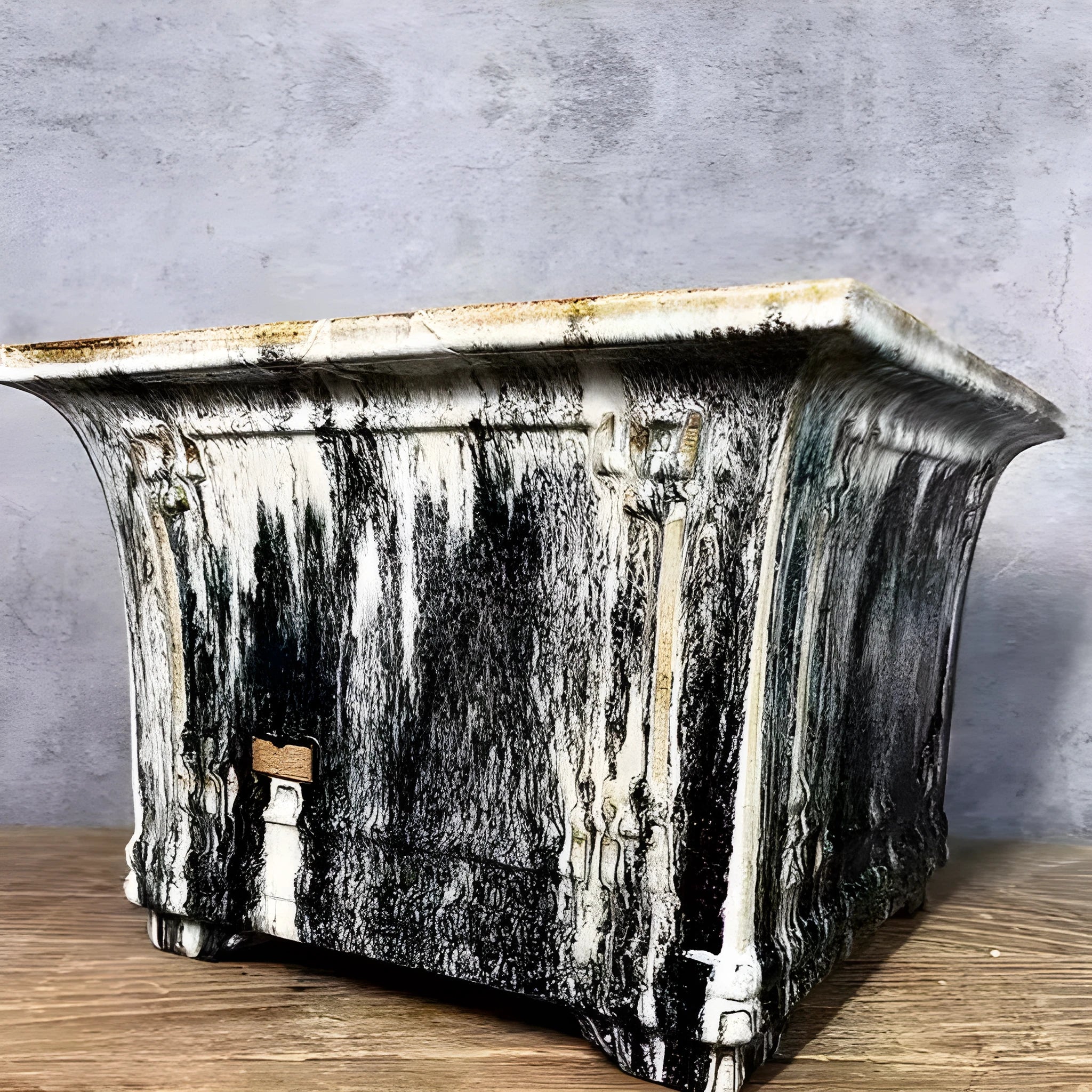 Ceramic flower pot square mouth phalaenopsis large size 36 Shiwan green crackle glaze or dark light glaze change