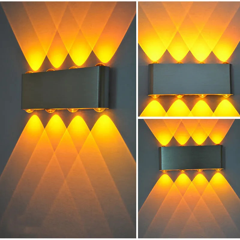 Modern LED corridor lamp with aluminium shade measuring 180x60x30mm