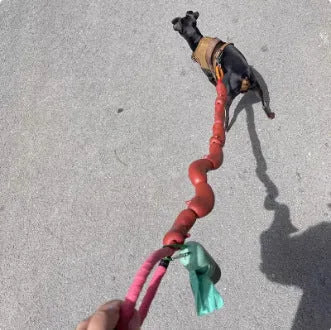 Brown sausage-design hand holding rope for cats, total length 108cm with grip tape