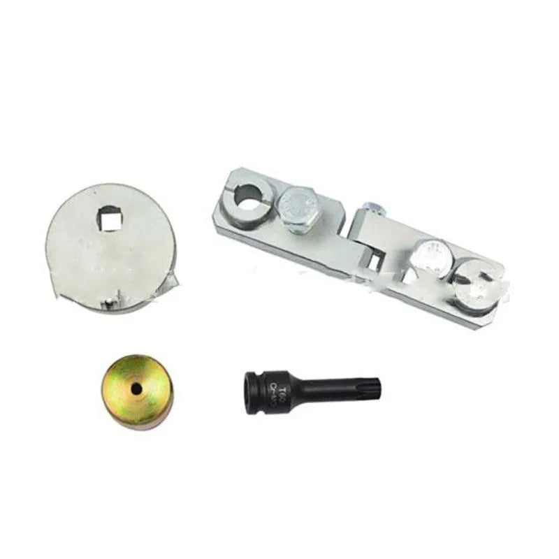 Volvo and Land Rover engine timing tool set with eight carbon steel pieces for professional cylinder head alignment.