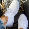 Women's solid colour thick bottom dad sneakers in multiple colours on size display