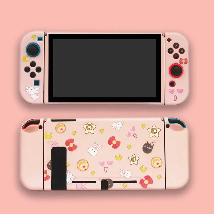 Nintendo Switch protection shell in liquid silicone, shown in one of four colour designs.